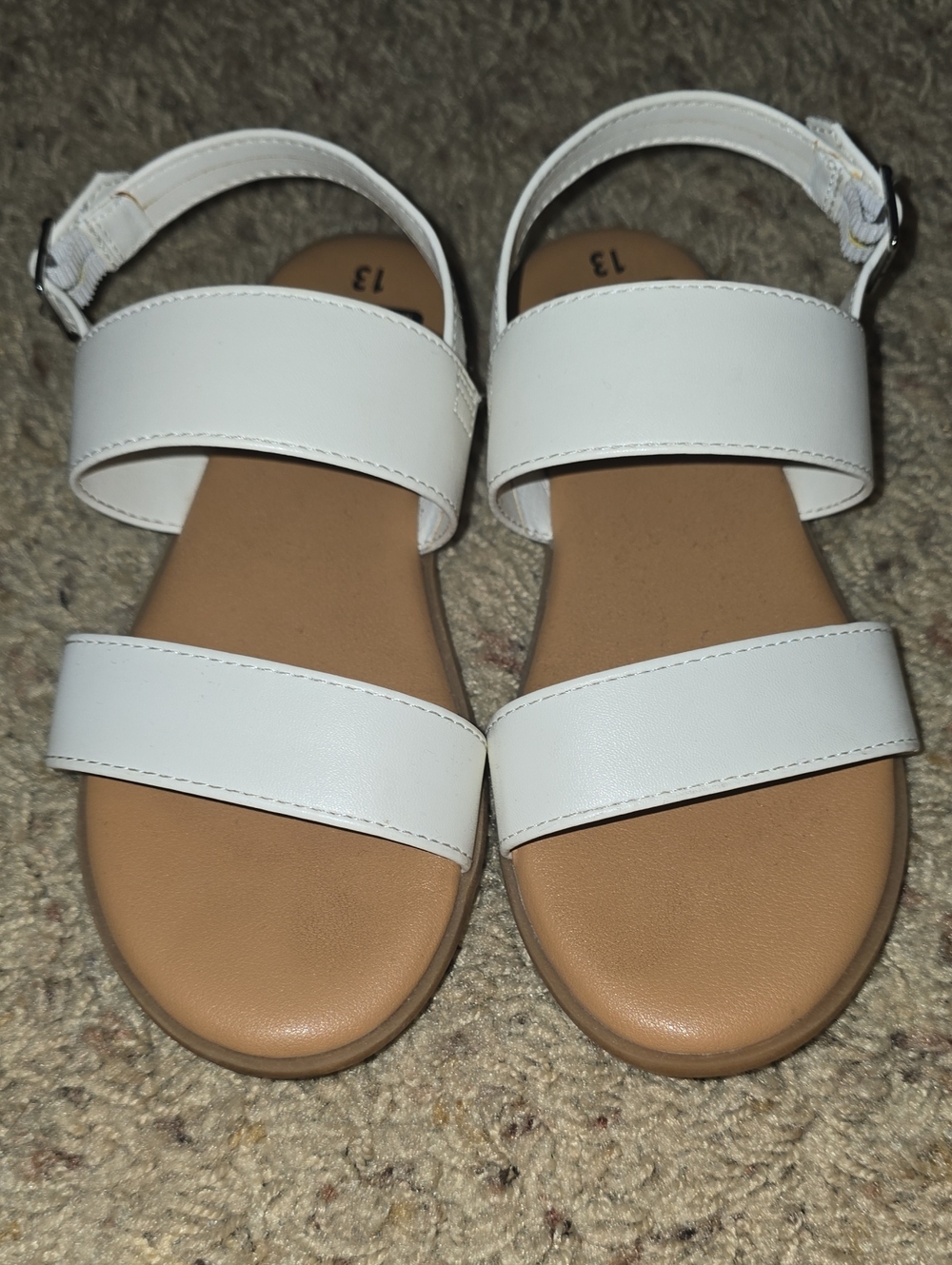 Classic White Double-Strap Kids Sandals